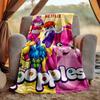 Popples Flannel Blanket Soft Warm All-Season Throw, Design for Camping, Car Travel, Hiking Sofa, Bed, Office Perfect Gift for Parties
