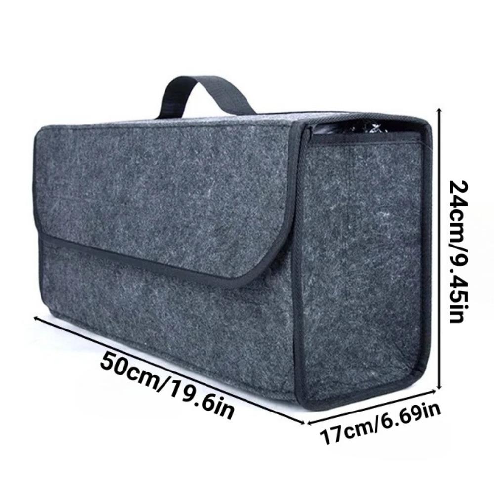 Foldable Car Trunk Organizer Big Capacity Anti Slip Felt Cloth Car Interior Tidying Container Car Organizer Stowing Tidying Box