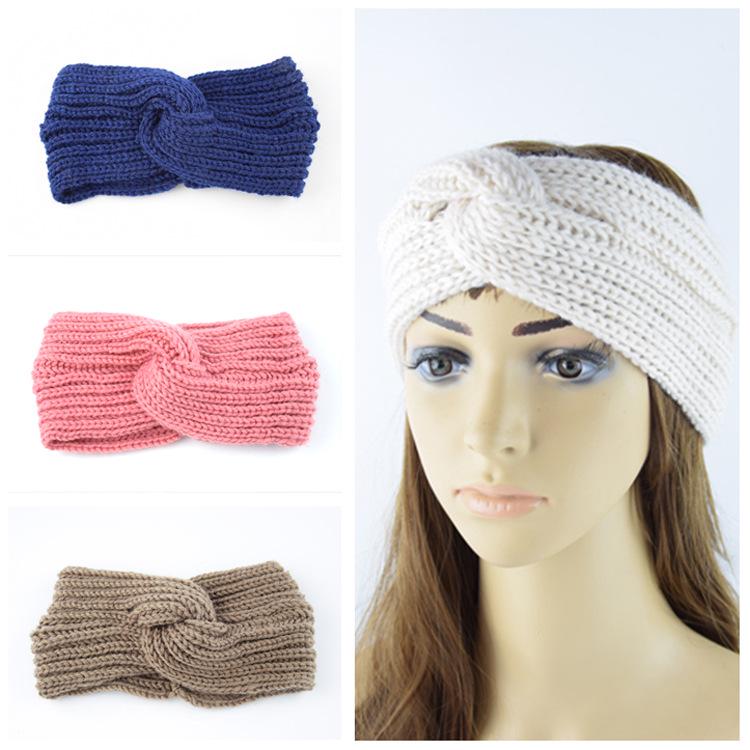 European & American Knitted Wool Cross Headband: Warm Autumn/Winter Fashion Ear Muff & Hair Accessory