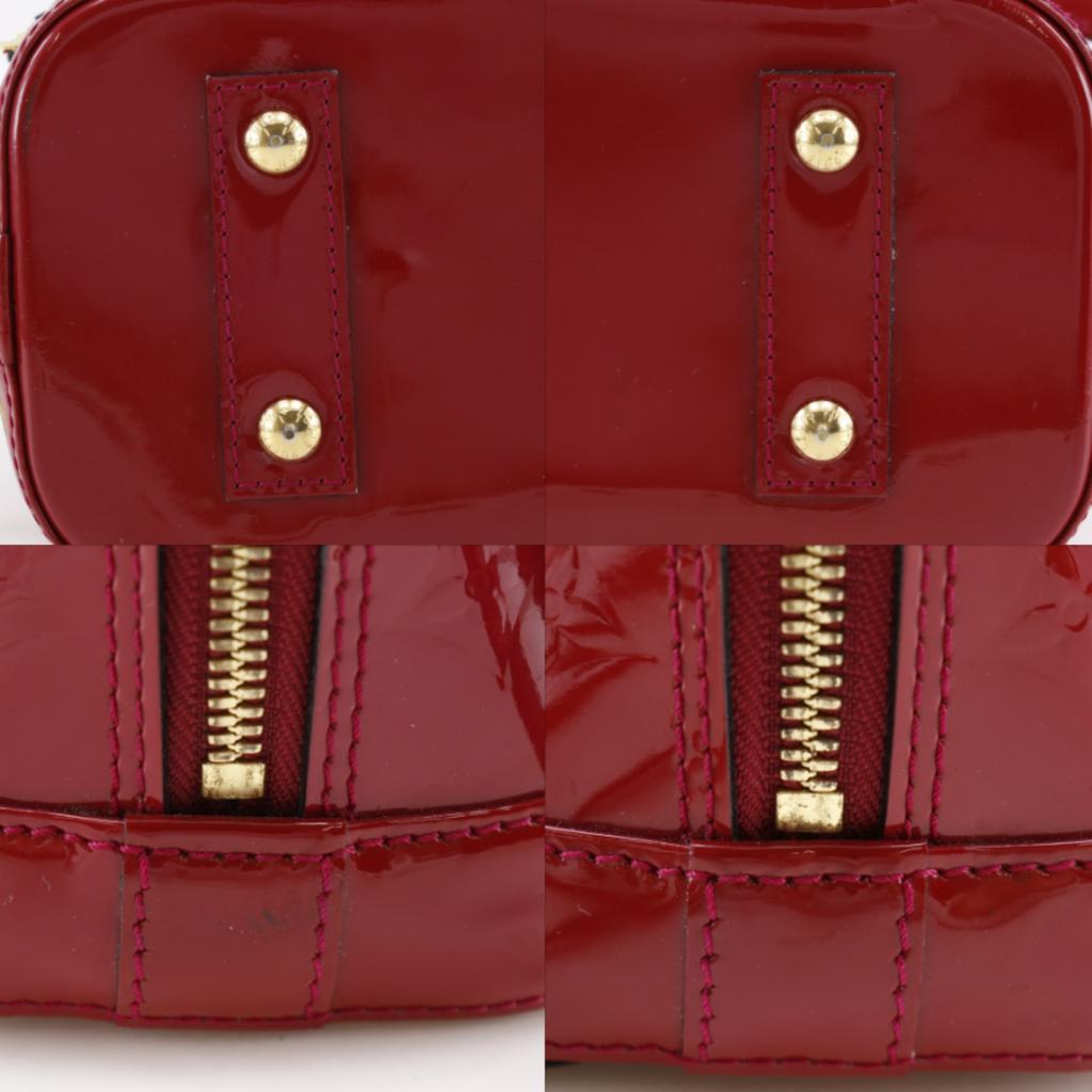 LOUIS VUITTON Alma BB Handbag M91606 2WAYShoulder Pomdamul Red Monogram Vernis Women Used