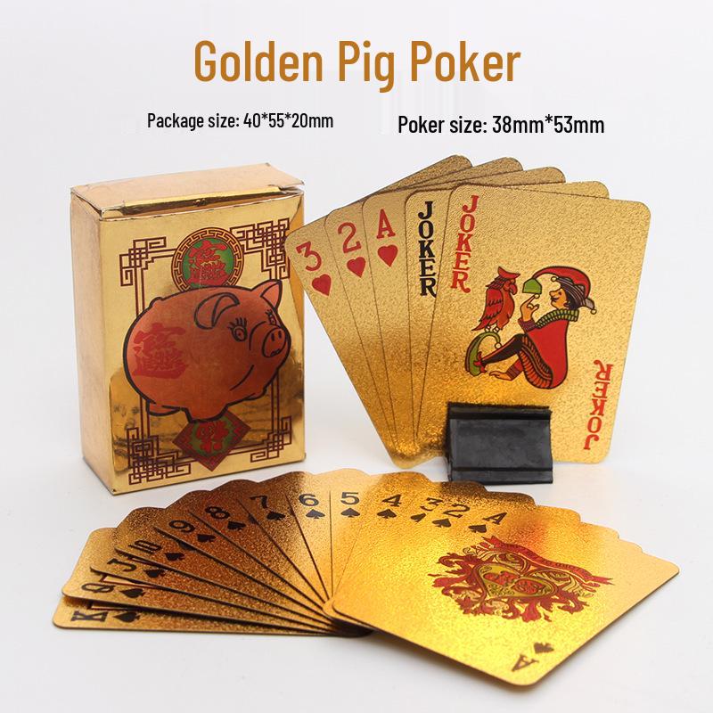 High-Grade Gold Foil Durable PVC Waterproof Poker Cards for Party Games
