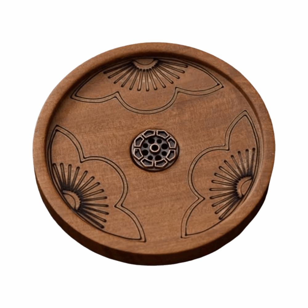 Solid Wood Line Incense Burner Handmade Incense Stove Thread Incense Insert Base Indoor Use