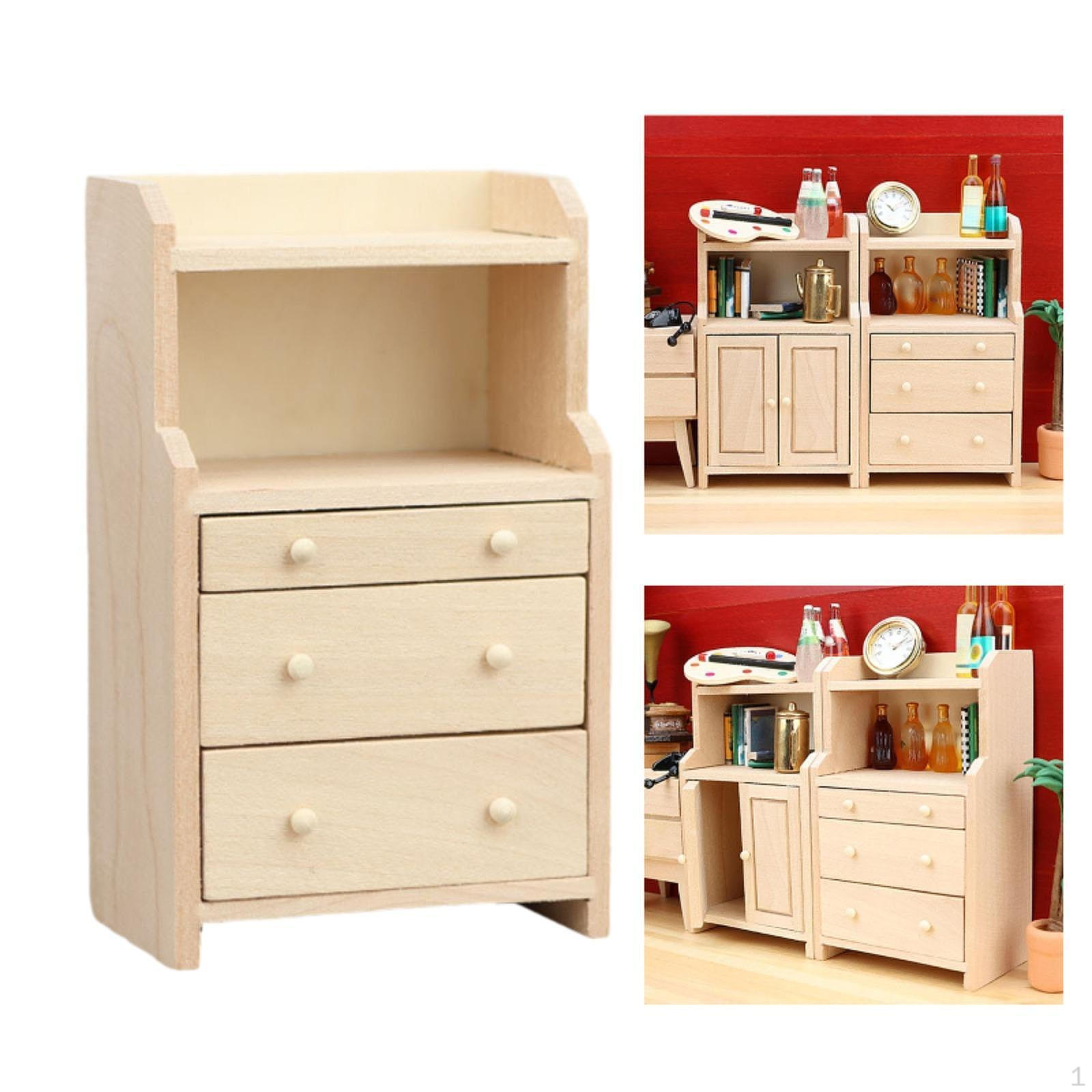 

1/12 Кукольный домик Шкаф Мини Модель Декор Легкая Устойчивая Деревянная Мебель Моделирование Аксессуары Style B