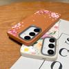For Samsung S25 Ultra S24 FE S23 S22 S21 A56 A36 A16 A55 A15 Case Sakura Floral Print Soft Shockproof Slim Matte TPU Leather Texture Phone Cover