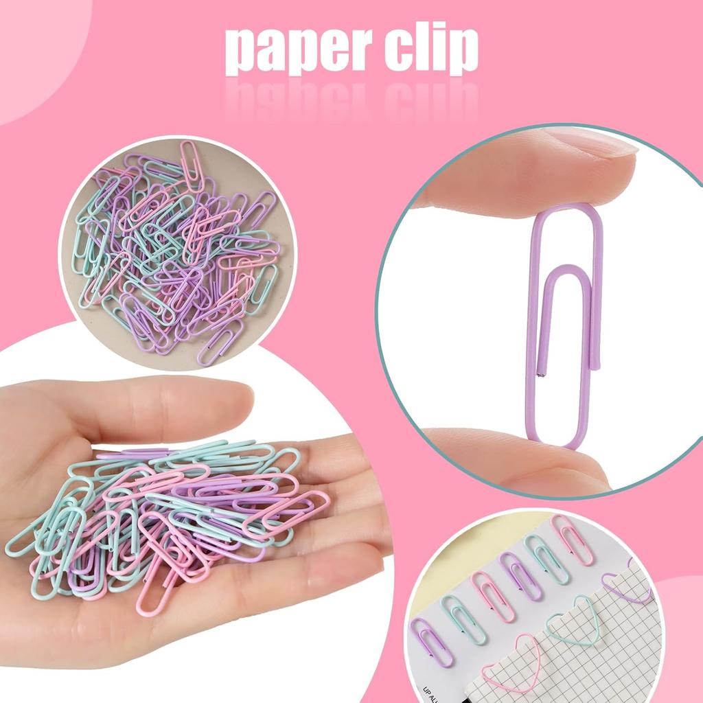 Pastel Colors Paper Clips, 1000PCS Small Colorful Paper clips1.1 inch, Durable and Rustproof, Great for Office School Organizing