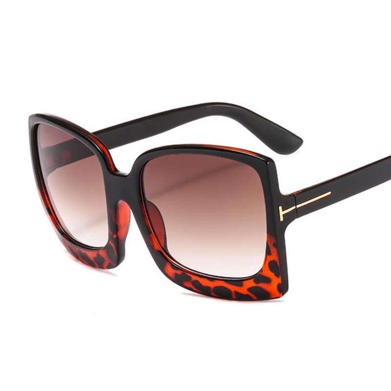 Oversized Shades Sunglasses Woman Black Fashion Square Sun Glasses For Female Big Frame Vintage Gradient Sexy
