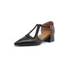 Summer women's high-heeled sandals casual solid color buckle bag heel size women's shoes new soft-soled hollow sandals women