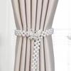 Creative Imitation Pearl Curtain Ties Elastic Adjustable Hexagonal Curtain Tiebacks Decorative Practical