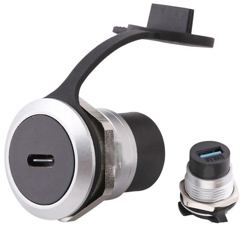 

Metal Double-Row Type C to USB3.0 Socket Female To Female Data Adapter Industrial USB Connector 20V/5A Dustproof Cover