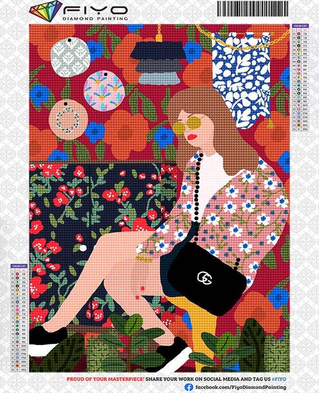 5D Diamant Malerei Tropical Bunte Mädchen Blume Diamant Stickerei Wand Kunst Kreuz Stich Bilder Für Wohnzimmer Wohnkultur quadro