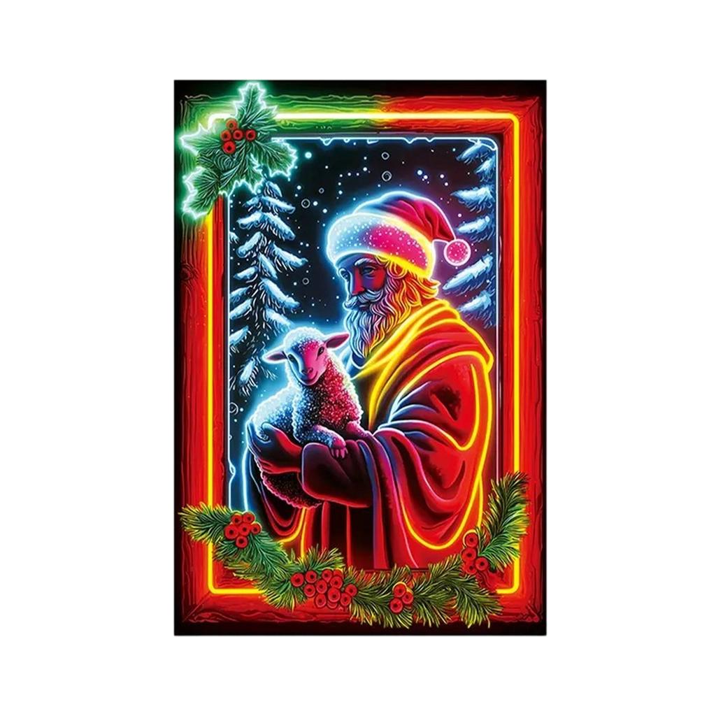 Christmas UV Fluorescent Door Banner/cover Background/holiday Party Decoration/Christmas Decorative Hanging Cloth