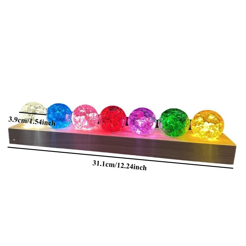 

LED Luminous Colorful Crystal Ice Cracked Ball, Solid Glass Ball Rainbow Table Lamp, Home Decoration Ornaments
