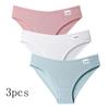 3 bucăți/set chiloți din bumbac chiloți pentru femeie chiloți sexy de culoare solidă lenjerie confortabilă simplitate slip femei lenjerie
