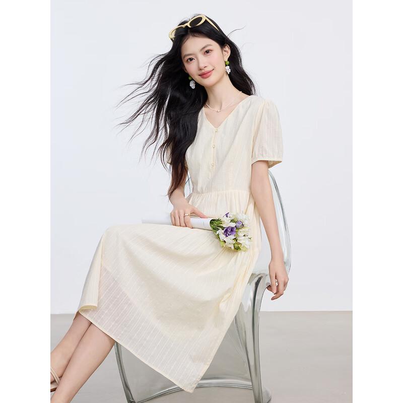 Elegant V-Neck Midi A-Line Dress