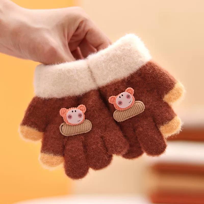 Baby Gloves for Winter, Cute and Warm for Toddlers, Boys and Girls, Five-Fingered Plush Gloves for Babies