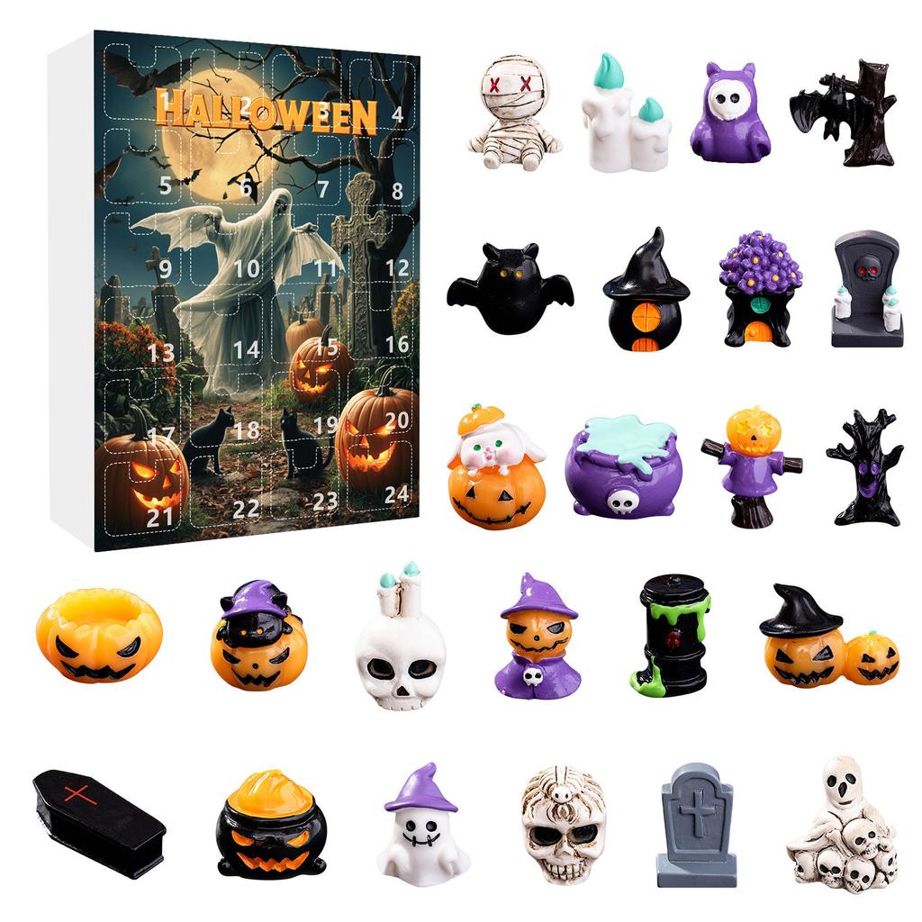 Halloween Advent Calendar Box Halloween Figurine Advent 24 Days Holiday Countdown Calendar Halloween Horror Advent Gift Box