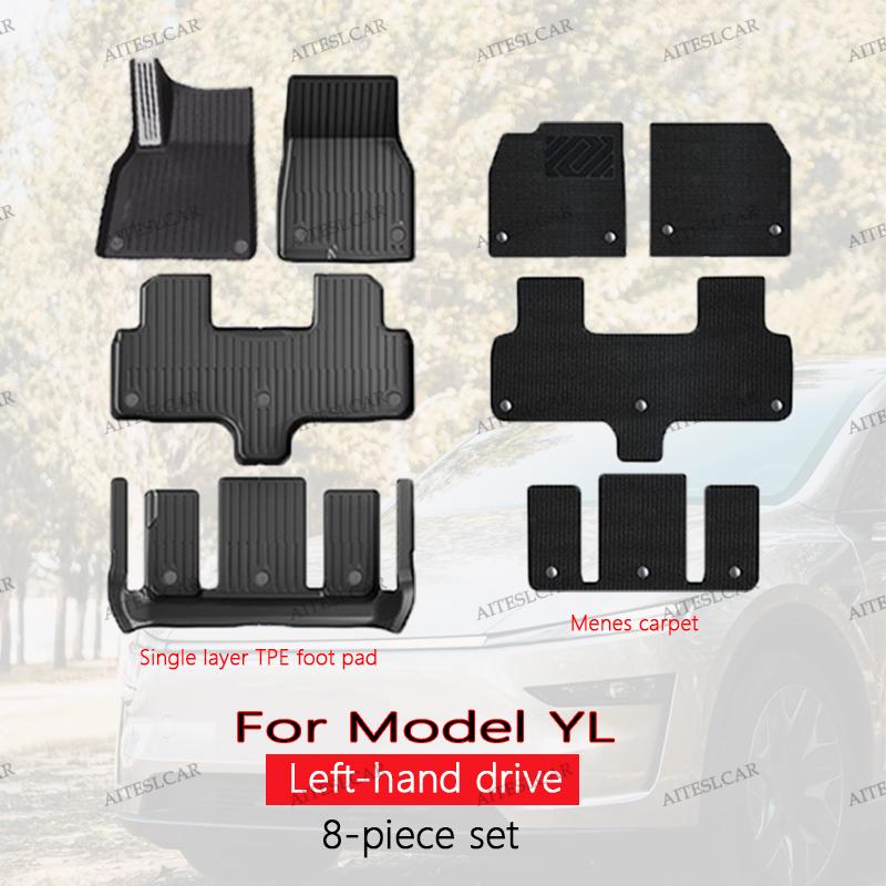 For Tesla Model Y L Launch 2026 Car Floor Mats All-inclusive Threshold Style Foot Pads Protective Pad Interior Accessories