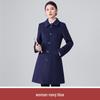 Women's Mid-Length Woolen Coat with Cotton Padding - Unisex Workwear for Autumn and Winter
