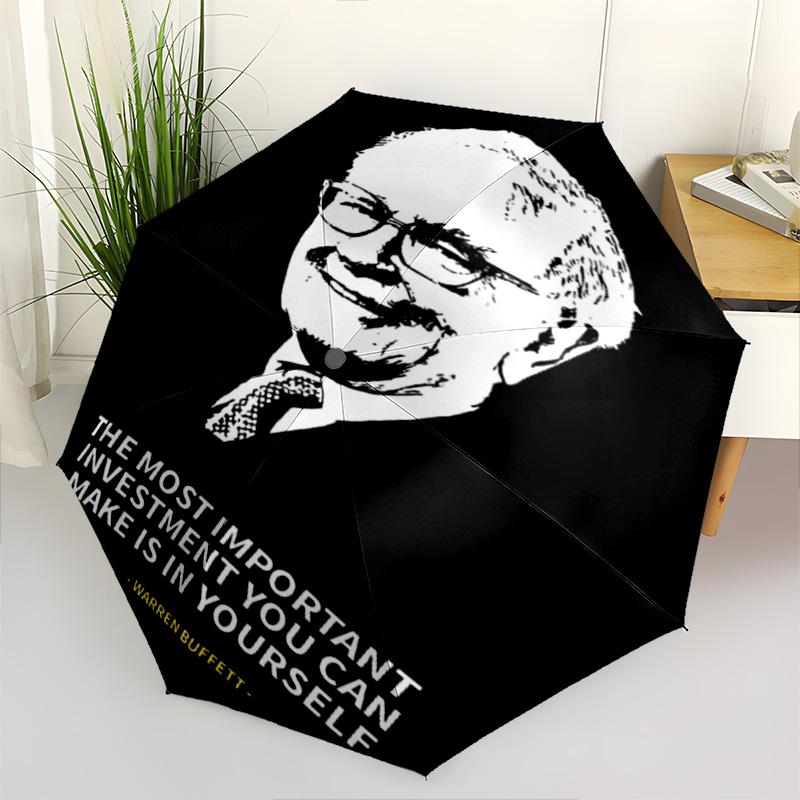 1pc celebrity Umbrella Portable Folding Umbrella Iron Frame Hole Bone Structure Outdoor Home Umbrella