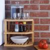 Large Capacity 3 Tier Bamboo Corner Shelf Space Saving Simple Spice Jars Storage Rack Stable Cabinet Organizer Pantry Storage