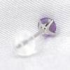 Pt900 Platinum 4mm Stud Earrings with February Birthstone Amethyst (Pair)