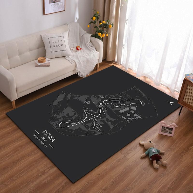 

Suzuka Circuit Map Carpet Design for Racing Fans Suitable for use as an anti-slip game mat for living room and bedroom sofas 40x60cm( 15x23in )