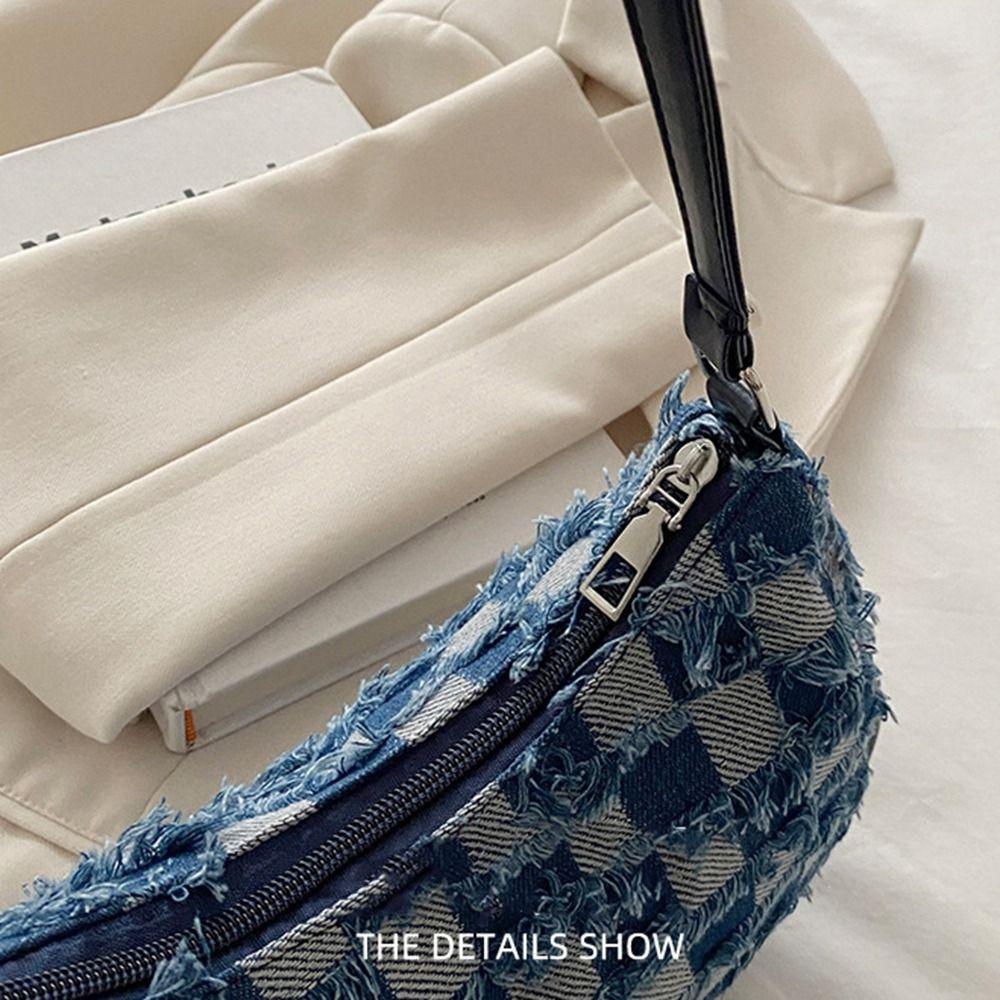 Tassels Denim Underarm Bag New Design Women's Handbag Fashion Single Shoulder Bag  Female