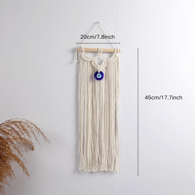 1pc Hand-woven Cotton Rope Tapestry Tassel Decorative Wall Decoration Devil's Eye Wall Hanging in The Homestay Hotel Cotton