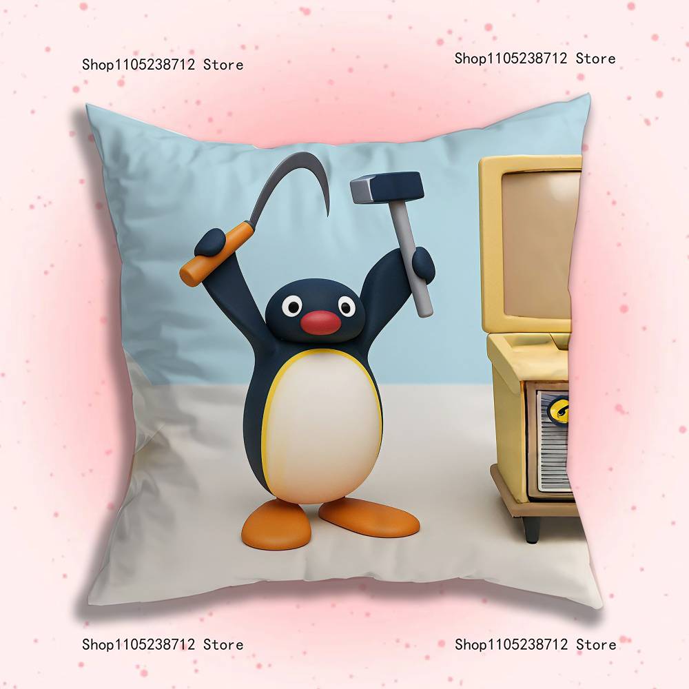 Vtipný povlak na polštář Tučňák P-Pingu pro dekoraci pohovky, auta, kanceláře, pokoje, potisk, potah na polštář, dekorace a ochrana