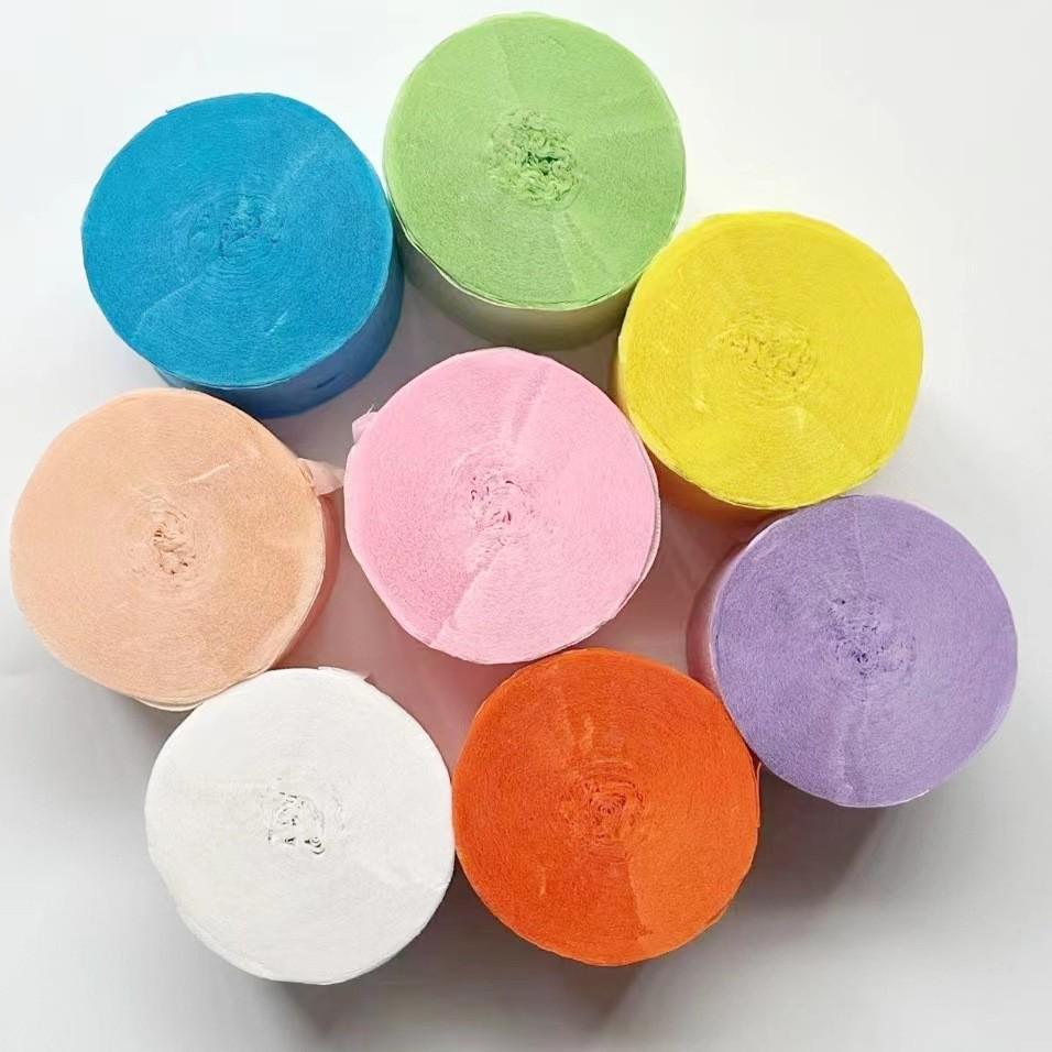 4.5cm x 10m Colored Crepe Paper Roll for Crafts and Balloon Streamers