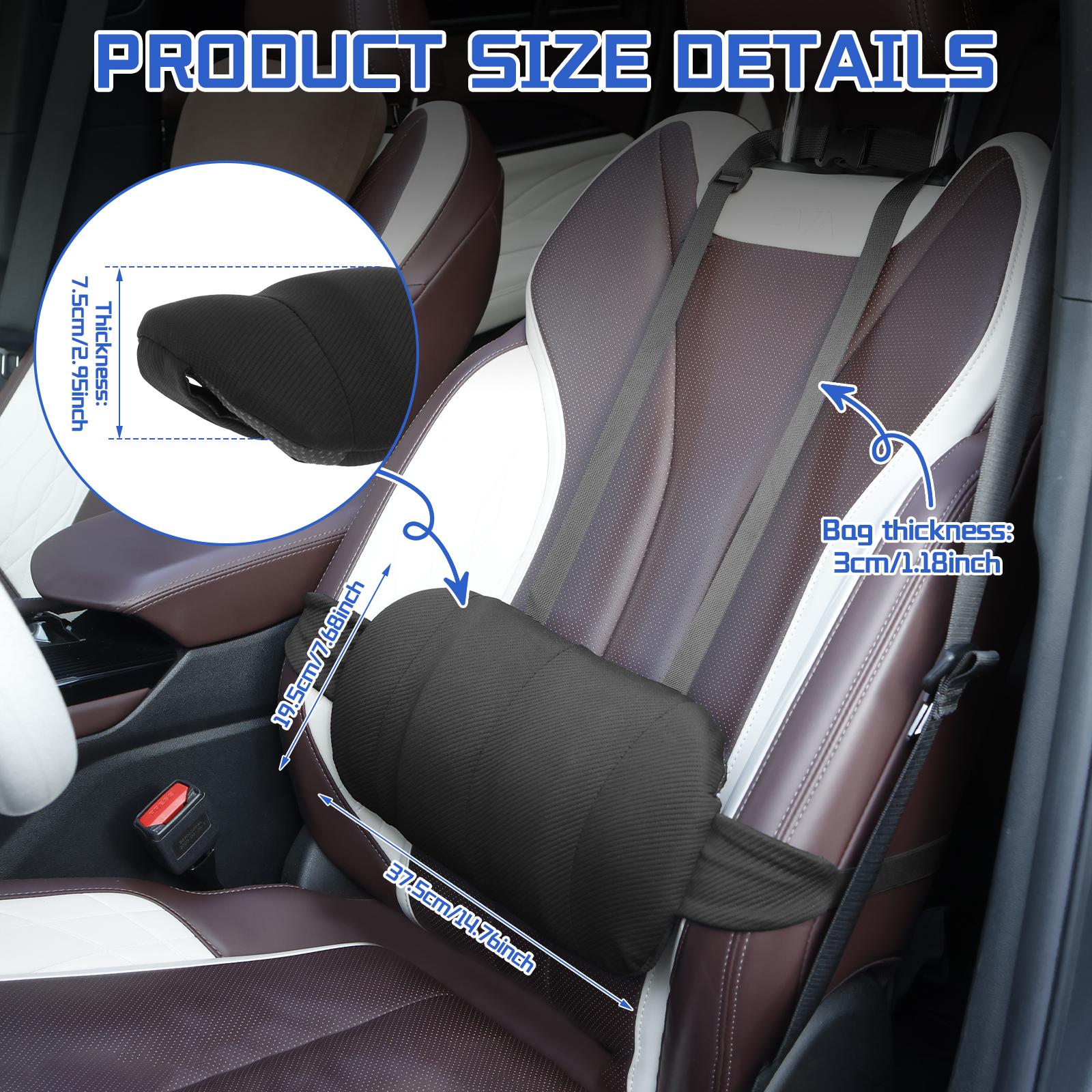 

Adjustable Lumbar Support Pillow Car Memory Foam Lumbar Pillow Car Back Support with Elastic Strap for Driver Teacher Student чорний