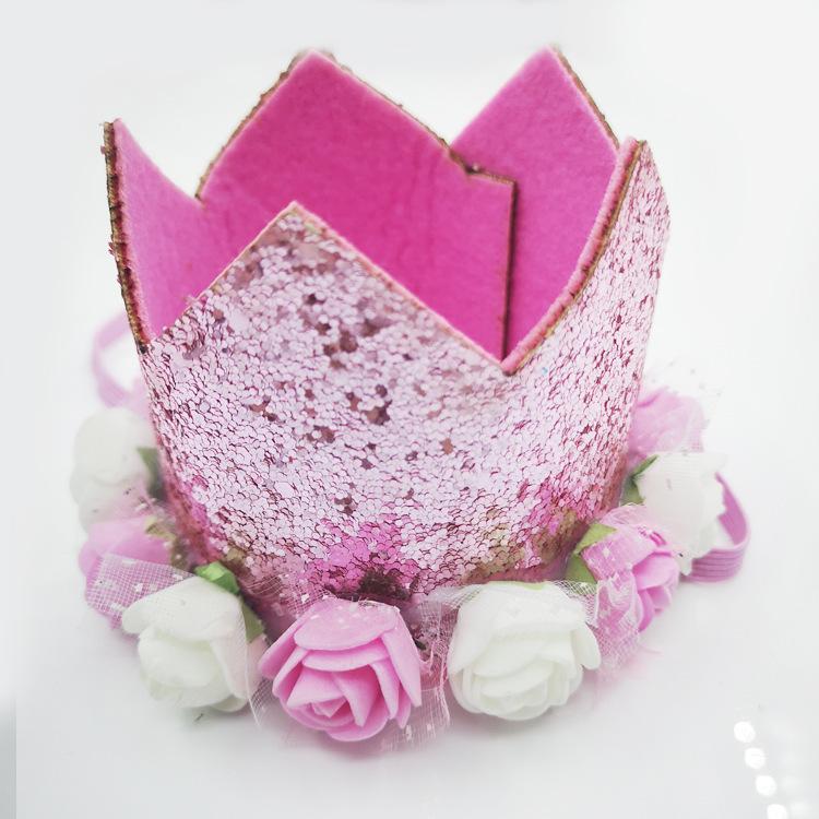 Pompom Flower Bronzing Party Hat Children'S Birthday Full Moon Party Decoration Birthday Hat