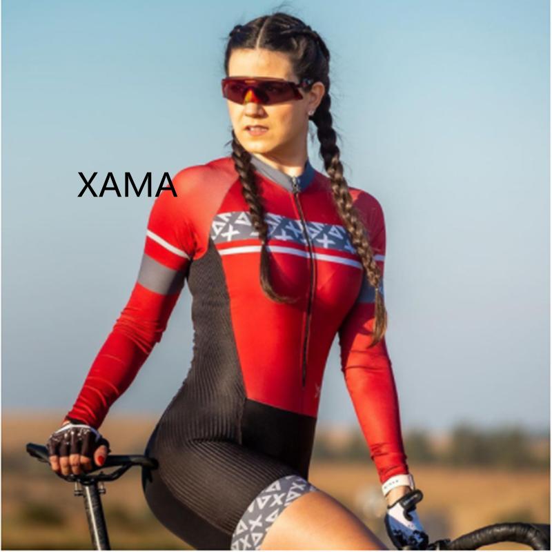 Xama Sleeved Woman Monkey Tights Cycling Road Suit Pro Cycling Suit 20D