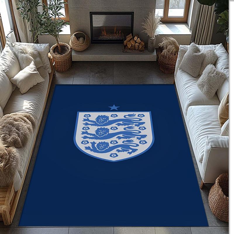 England National Football Team Theme Rug Soft Crystal Velvet Area Rug Non-Slip Floor Carpet for Living Room Bedroom Nursery