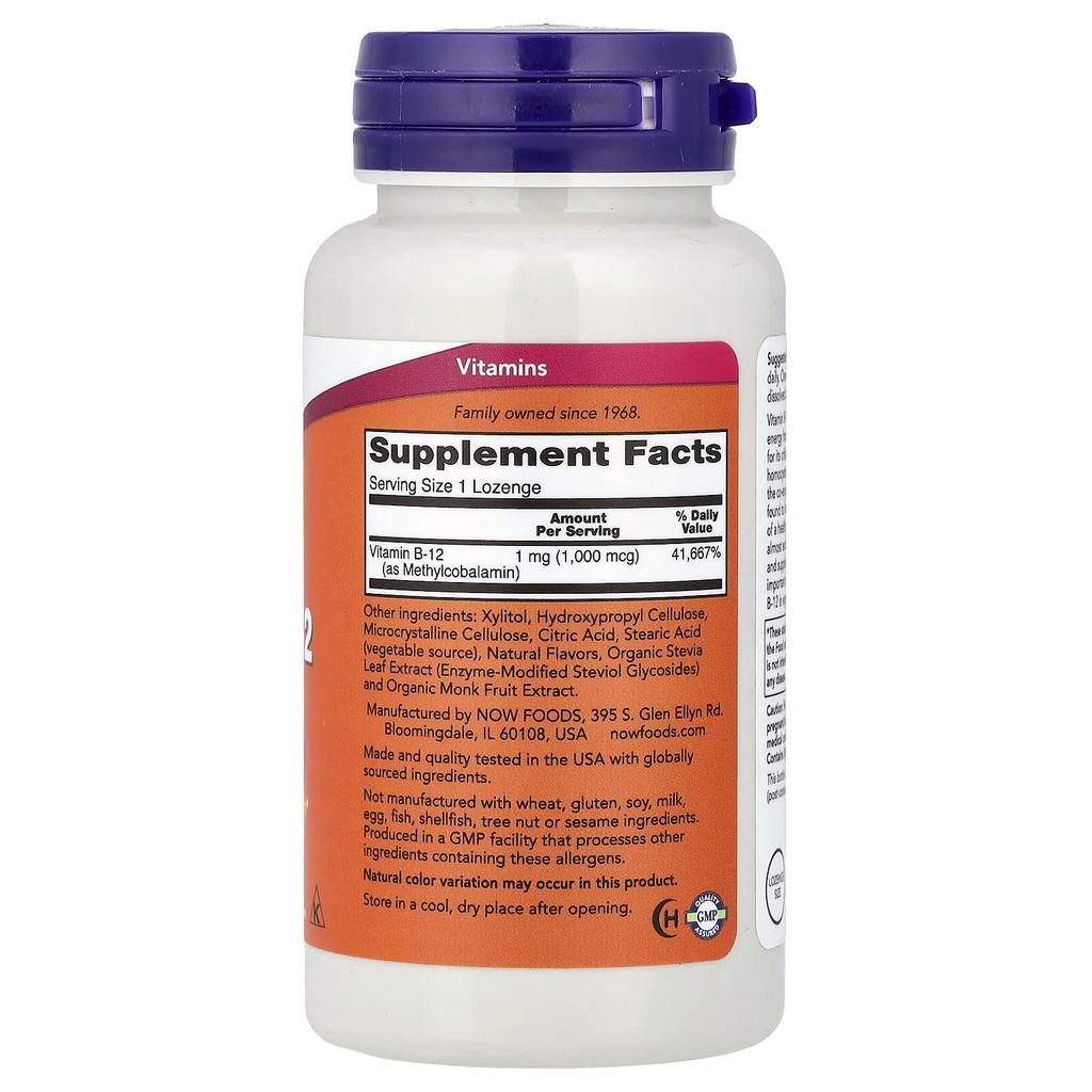 Now Foods Methyl B-12, 1,000 Mcg, 250 Lozenges