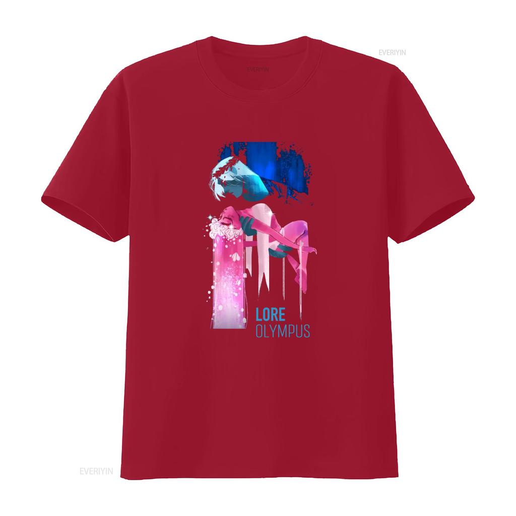 AOL Lore Olympus Hades Persephone Print Boyfriend Fit Girls T Shirt vintage Washed designer clothes graphic Comfortable