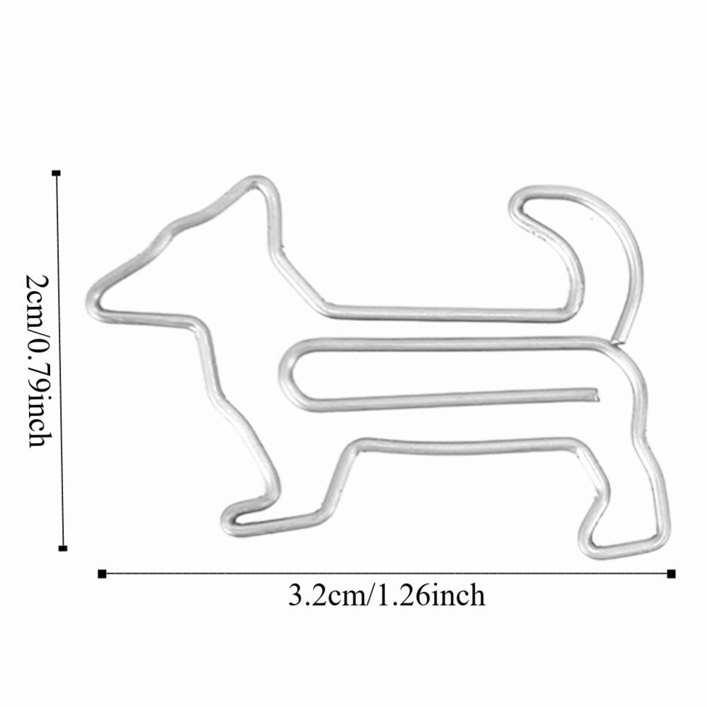 100Pcs Gold/Silver Dog Shape Paper Clips Dog Shape Portable Paper Clips Cute Paper Clips  Stationery