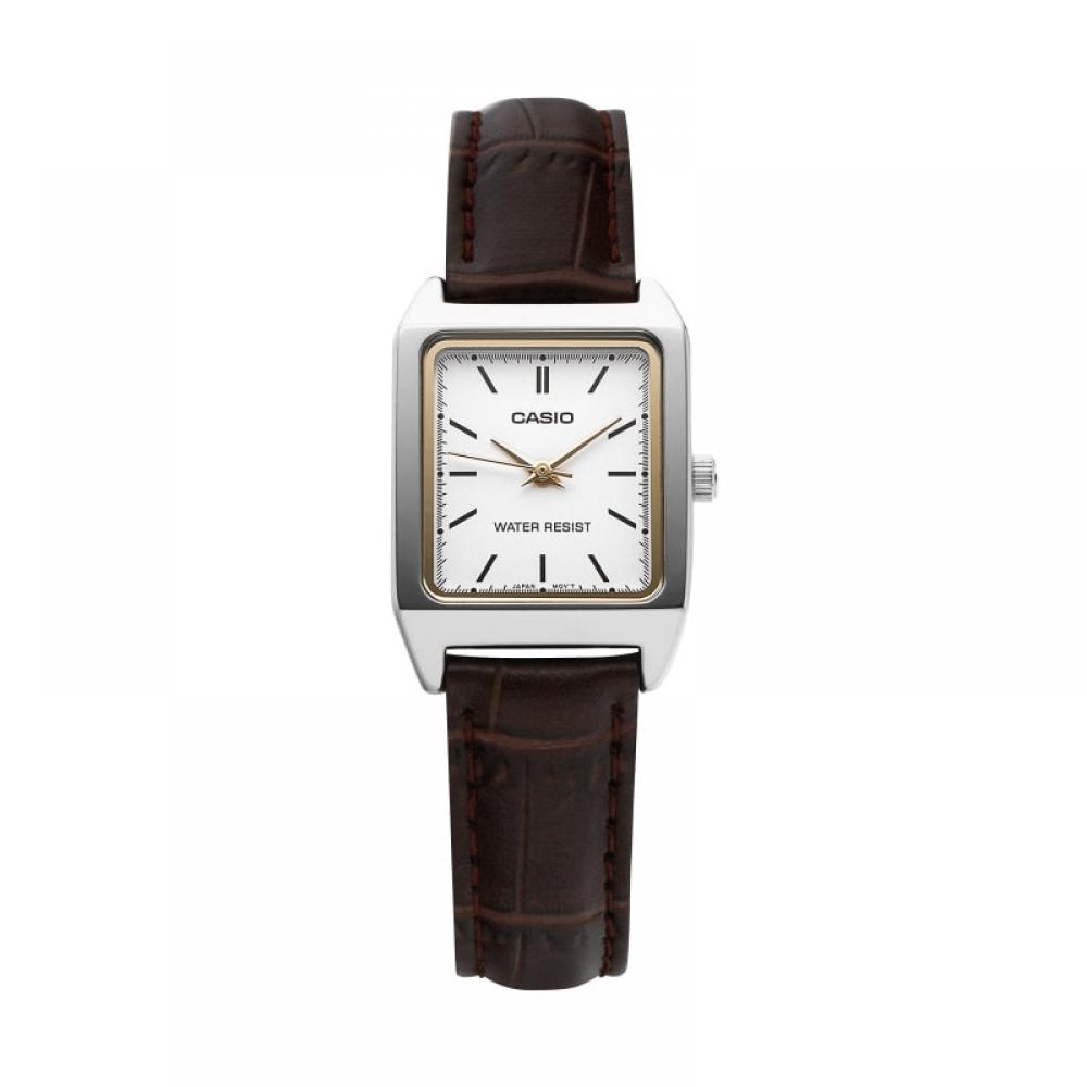 Casio Ltp V007l 7e2udf Ltp V007l 7e2 Analog Square Sat Student Women S Leather Watch