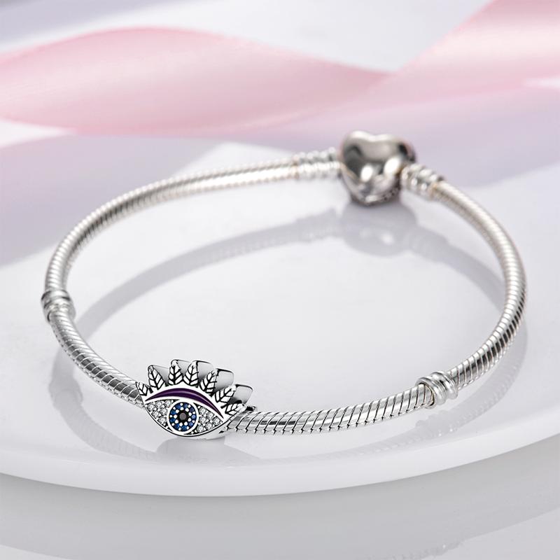 Breloques Originales Cuivrées Élément Forêt Feuilles Yeux Perles Pour Bracelets Pour Femmes Fabrication de Bijoux Diy