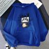 Cartoon Cat Hoodies for Women Is An Abstract Work Machine Mans Sweatshirt Long Sleeved Leisure Outdoor Popular Clothes