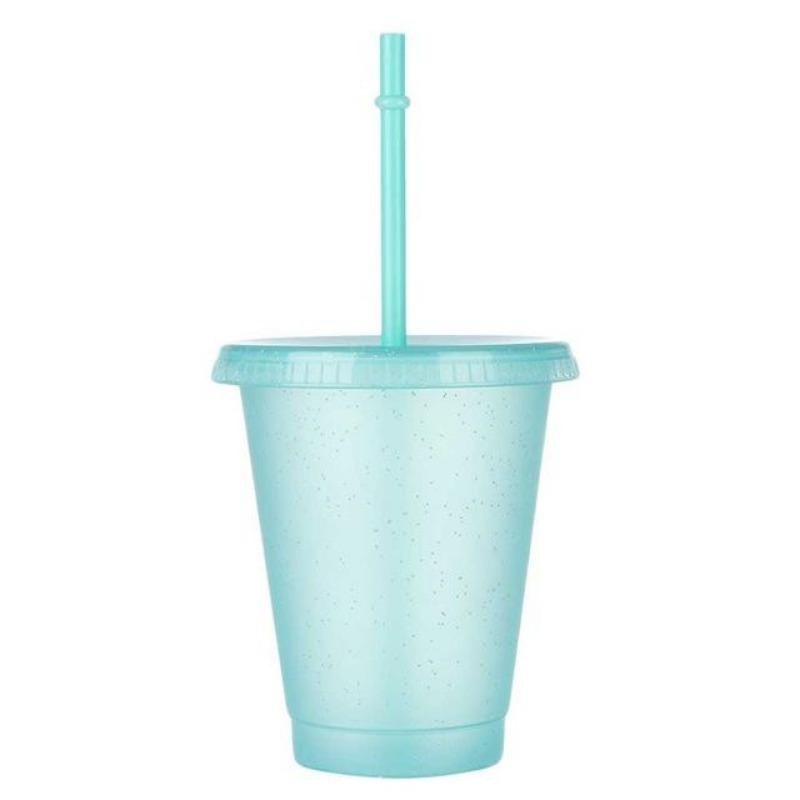 1pcs Summer Creative Water Cup Sequin Glitter Straw Cup Plastic Multi-specification Straw Design Comfortable Straw Cup