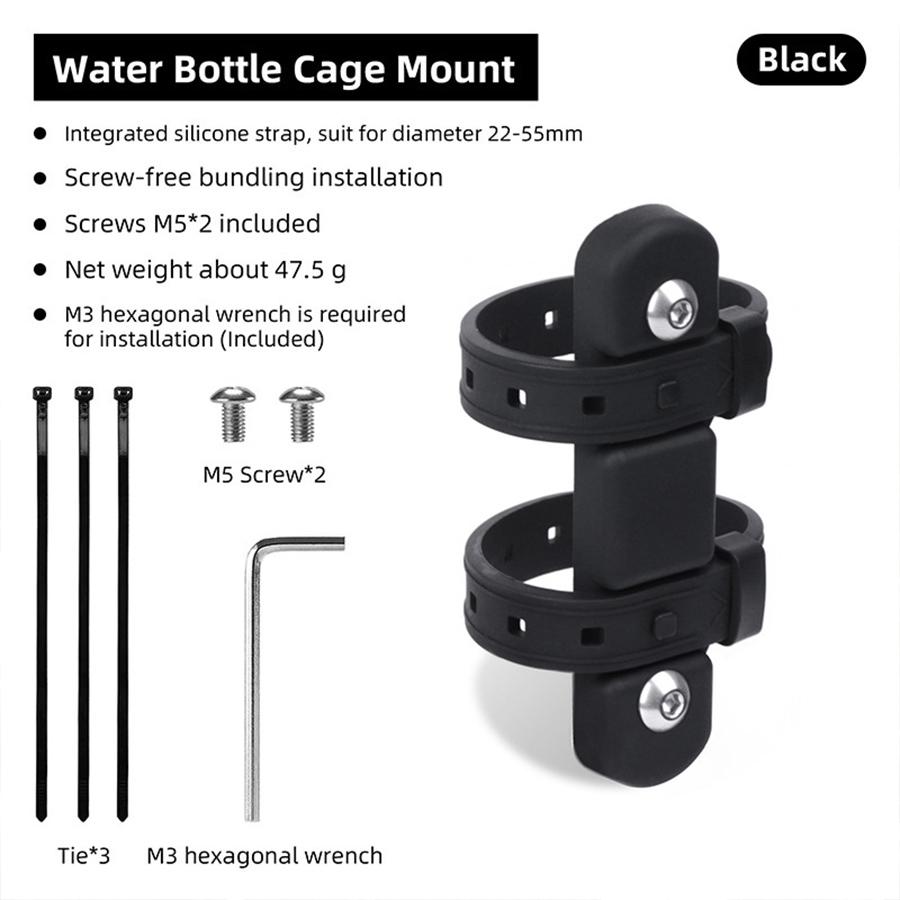 Cycling Bottle Holder Adapter Silicone Gel Road MTB Bottle Cage Conversion Base Without Hole Installation Fixing Bike Bottle