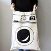 Toy Home Canvas Storage Bag Animal Stripe Pattern Cotton Laundry Bag Cute Basket Drawstring Dirty Clothes Organizer Bag