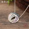 New Enamel Color Round Hollow Geometric Line Small Pendant, Women's Simple Irregular Line Necklace