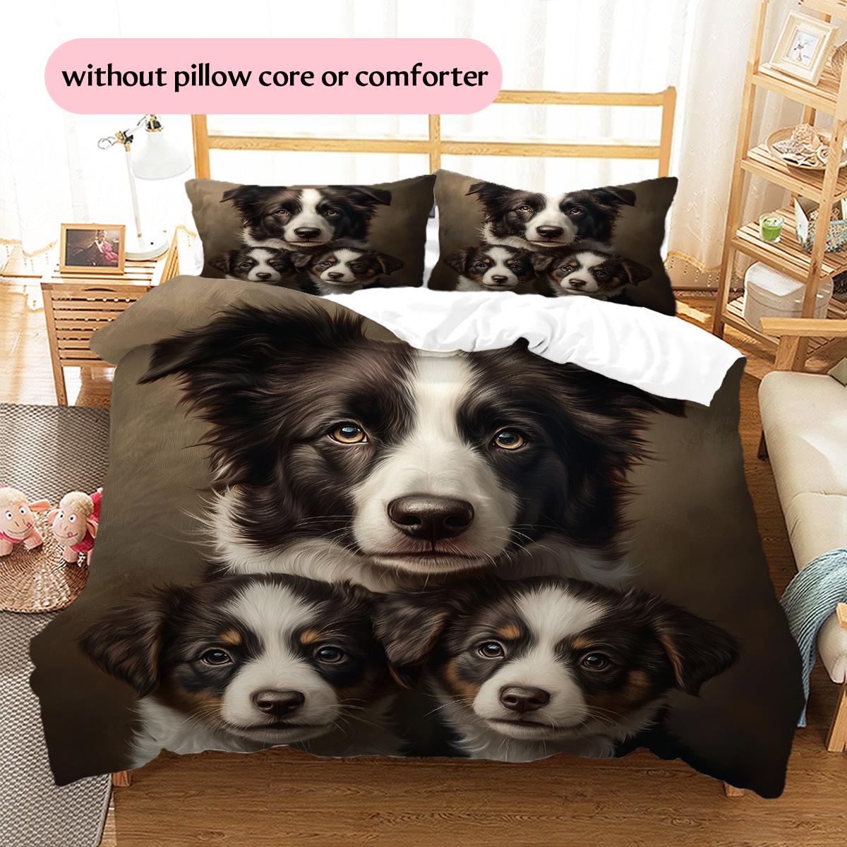 

Border Collie Pattern Bedding Home Decoration Birthday Gift (1 * duvet cover + 2 * pillowcase, without core) 135x200cm