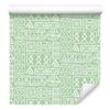 Polynesian Geometric Pattern Wallpaper Mint, White and Light Gray 50x1000