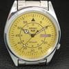 SEIKO 5 AUTOMATIC VINTAGE REFURBISHED JAPAN MENS YELLOW DIAL WATCH a446154-1