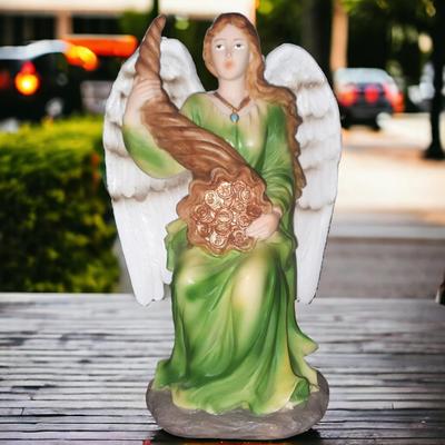 New Resin Angel of Abundance of Prosperity Idol for Healing Purpose Multicolor 7 Inch, Religious