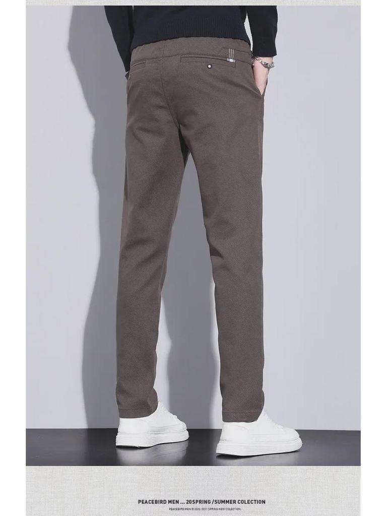 Men's Spring Korean Slim Straight Casual Elastic Pants