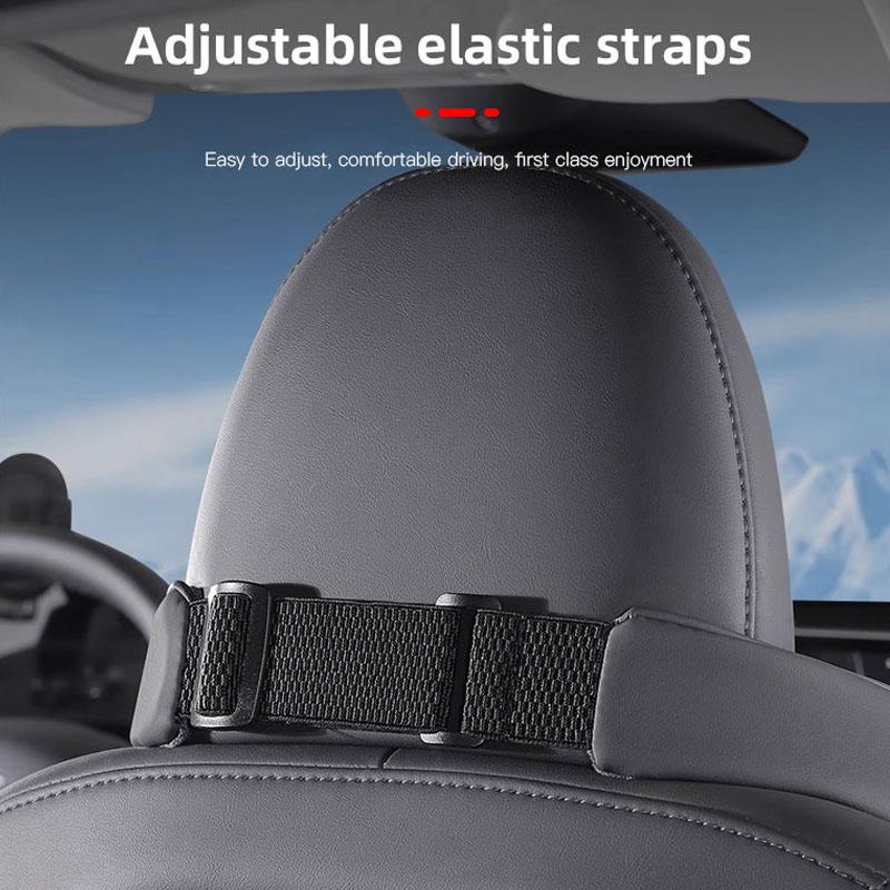 High-end Leather Car Seat Headrest Memory Foam Comfort Neck Pillow For Tesla Model 3 Y S X Cybertruck Juguete 2025 Auto Interior